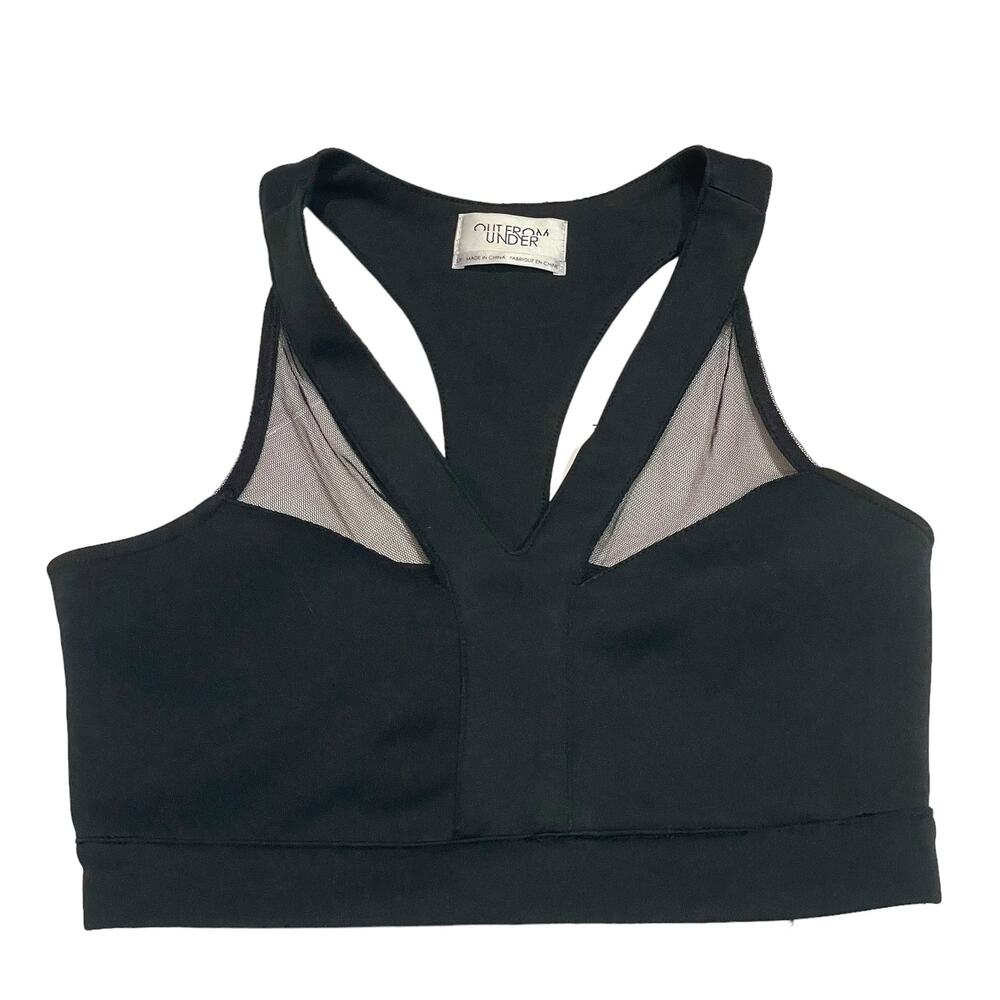 Urban Outfitters Out from Under Cropped Mesh Cut Out Bra Top - Black - Small